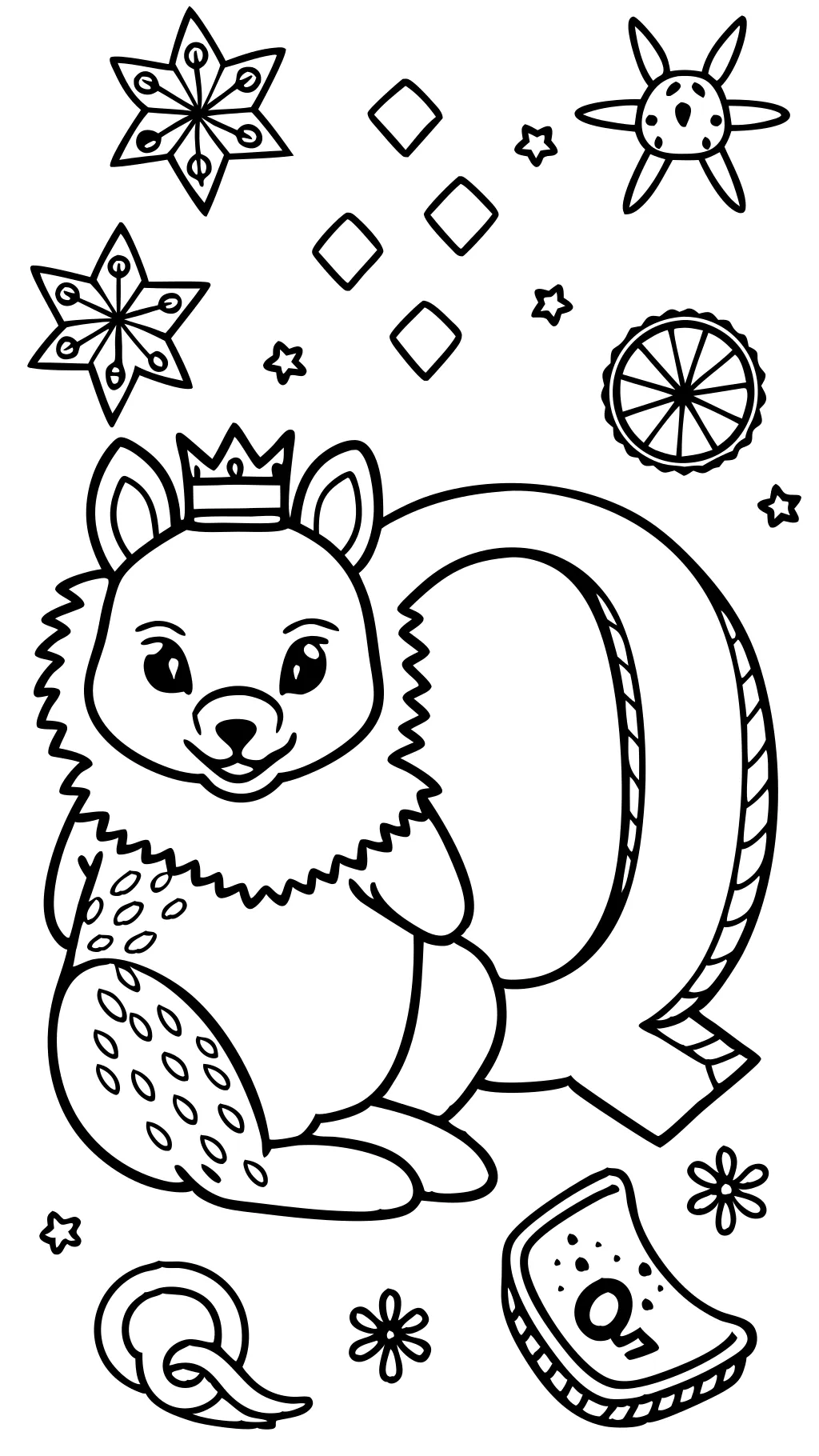 coloring pages for the letter q